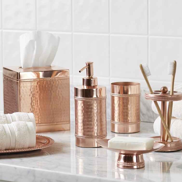 Copper bathroom deals accessories